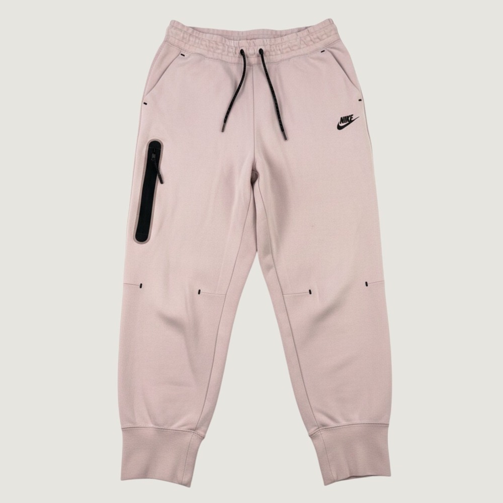 Nike Tech Fleece Joggers Women Medium Pink Sweatpants Athleisure Slim Fit Pocket